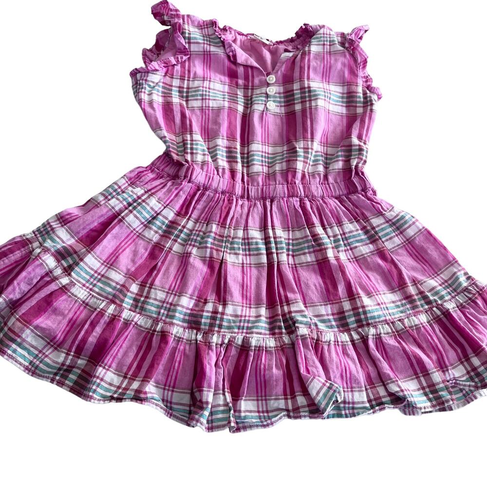 Crewcuts girls plaid ruffle-sleeve dress with ruffle hem Spring 2023 size 3